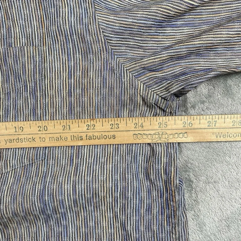 Jhane Barnes Shirt Mens XXL Long Sleeve Geometric Striped Silk Blend Button Down